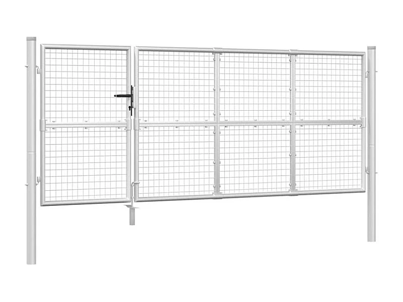 Portal de jardin maille argenté 350x175 acier galvanisé