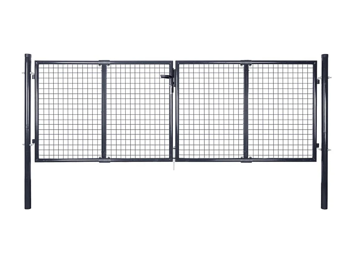Portail en maille de jardin Acier galvanisé 289x75 Gris