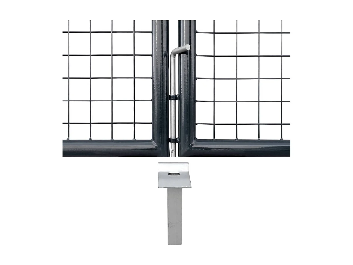 Portail en maille de jardin Acier galvanisé 289x75 Gris