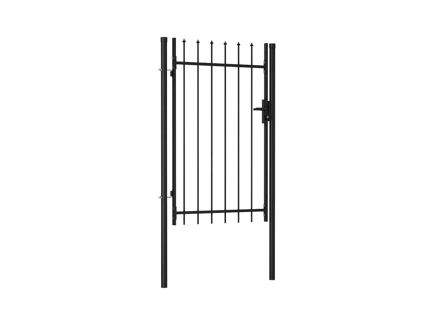 Portillon simple porte avec dessus à pointe Acier 1x1,5 m Noir