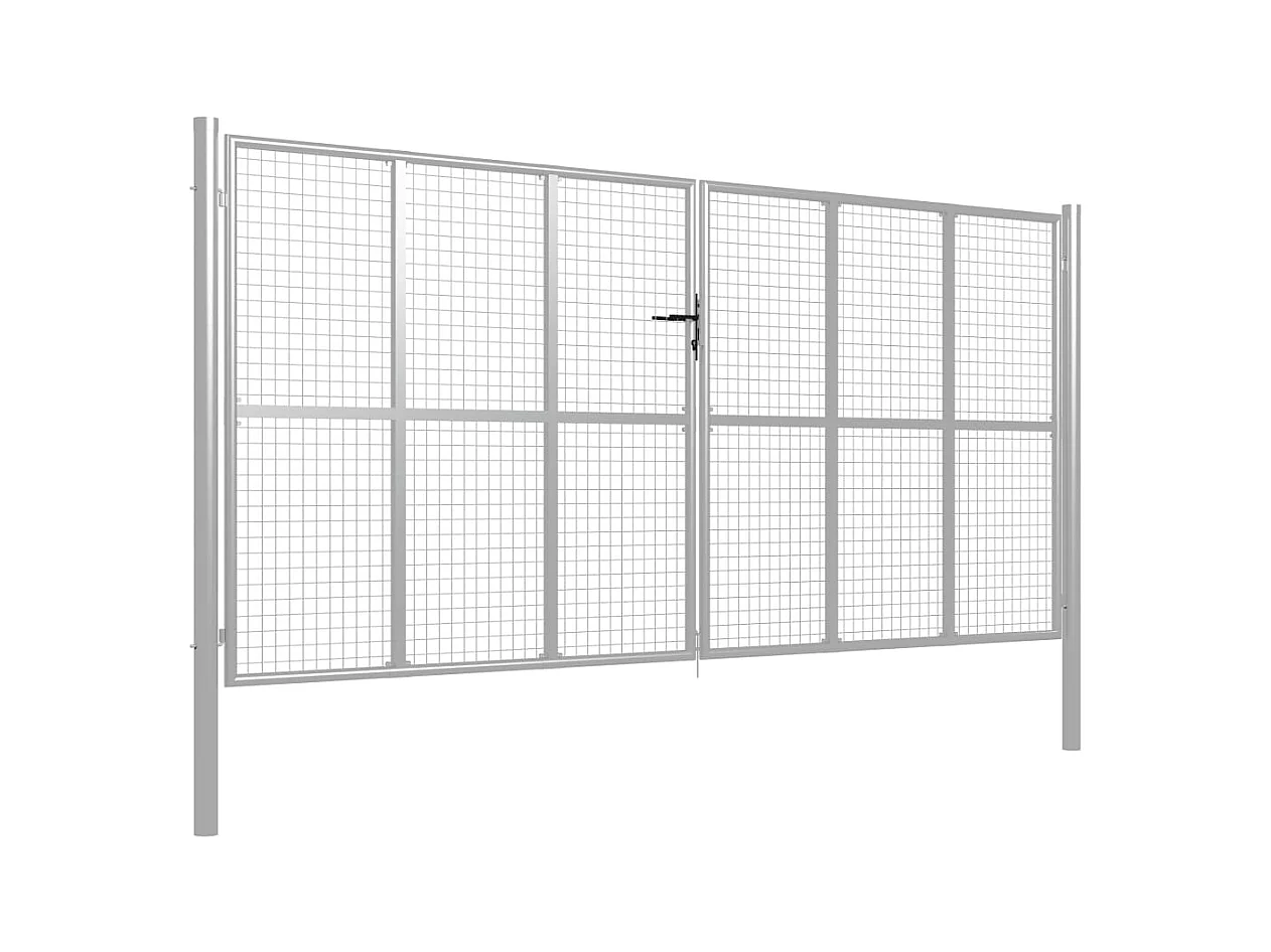 Porte de jardin Acier galvanisé 415x250 Argenté