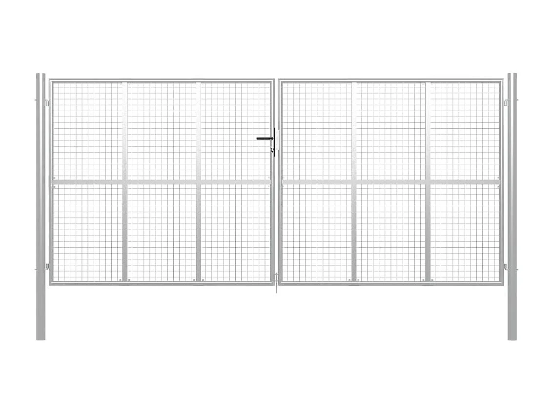 Porte de jardin Acier galvanisé 415x250 Argenté