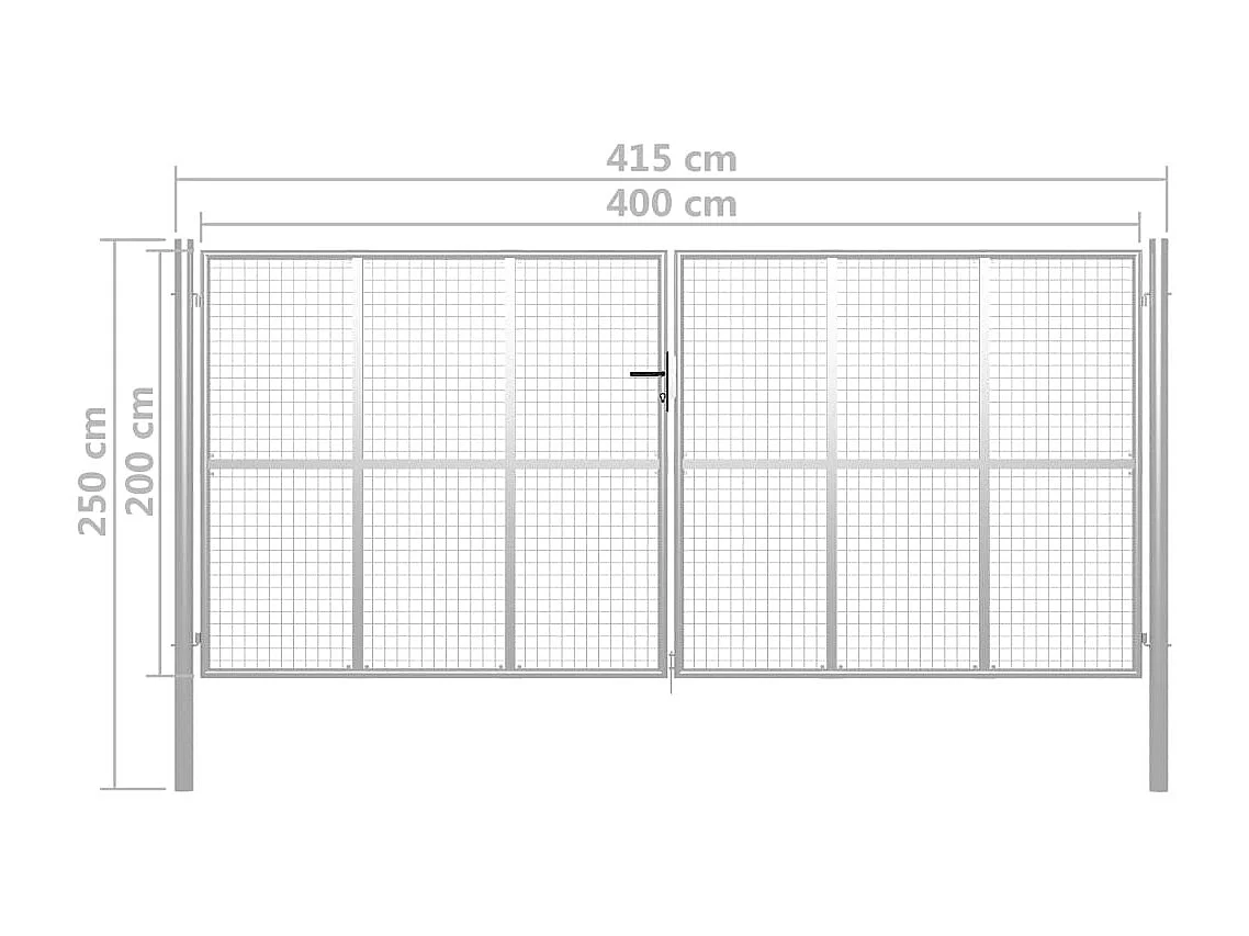 Porte de jardin Acier galvanisé 415x250 Argenté