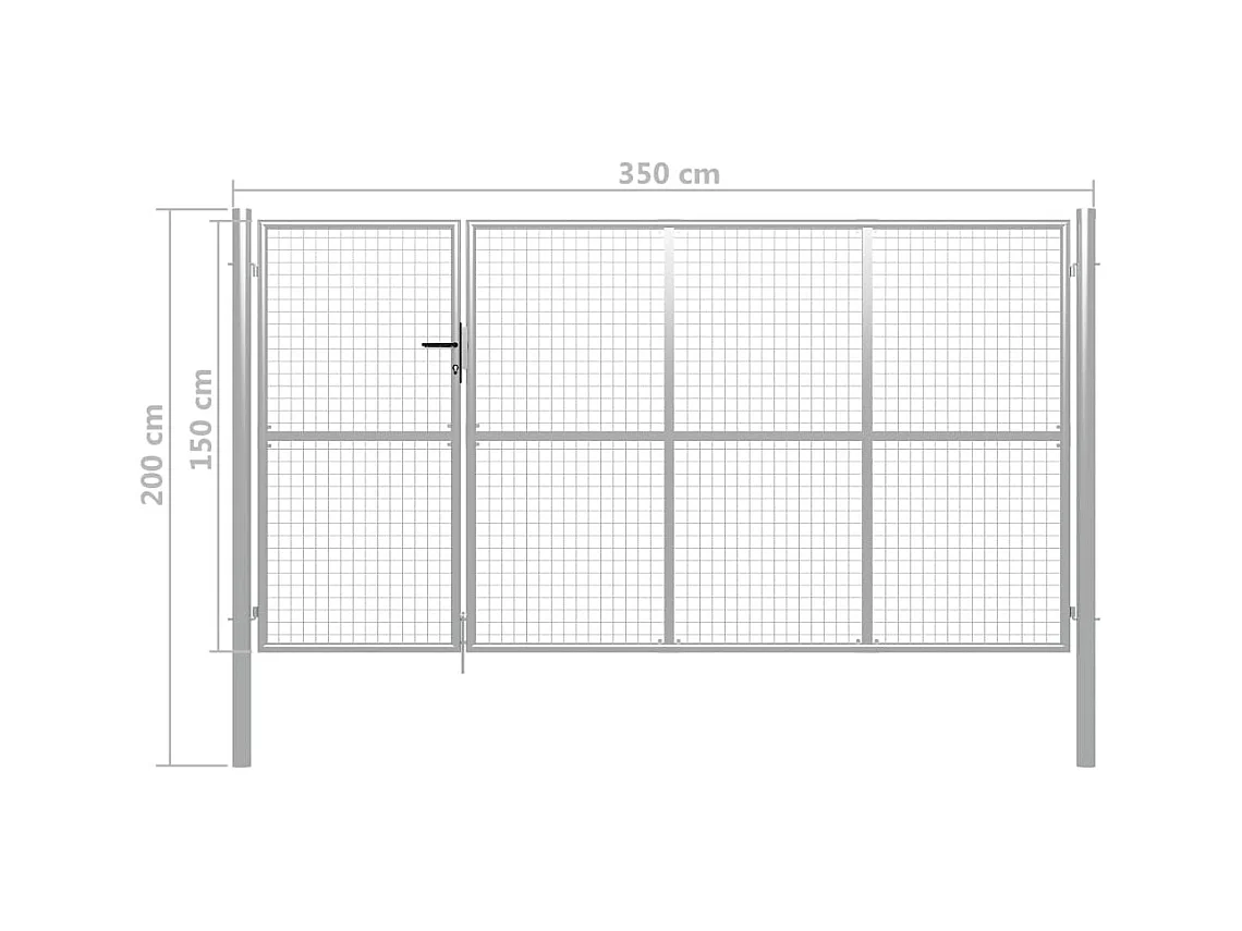 Portillon Acier 350x150 Argenté