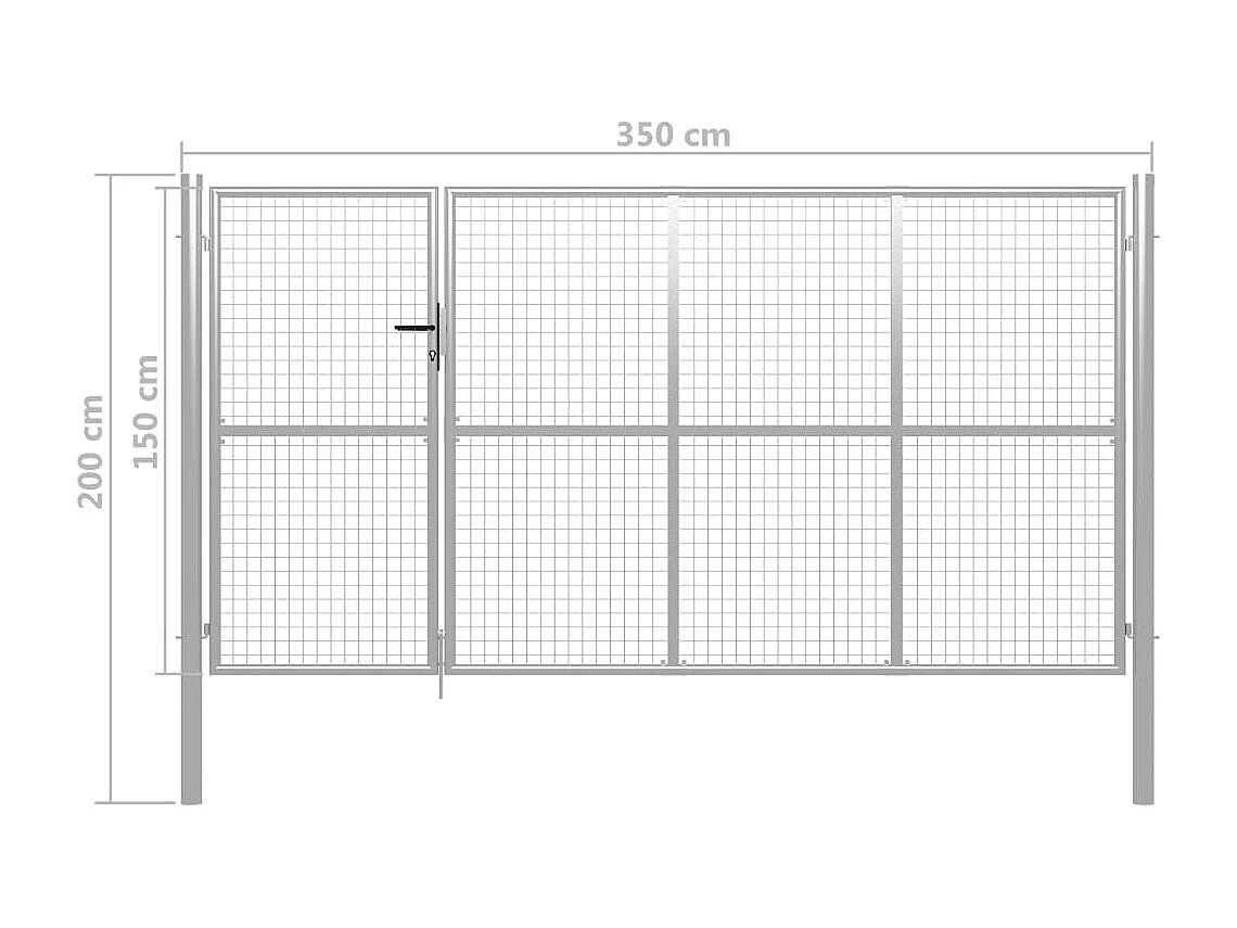 Portillon Acier 350x150 Argenté