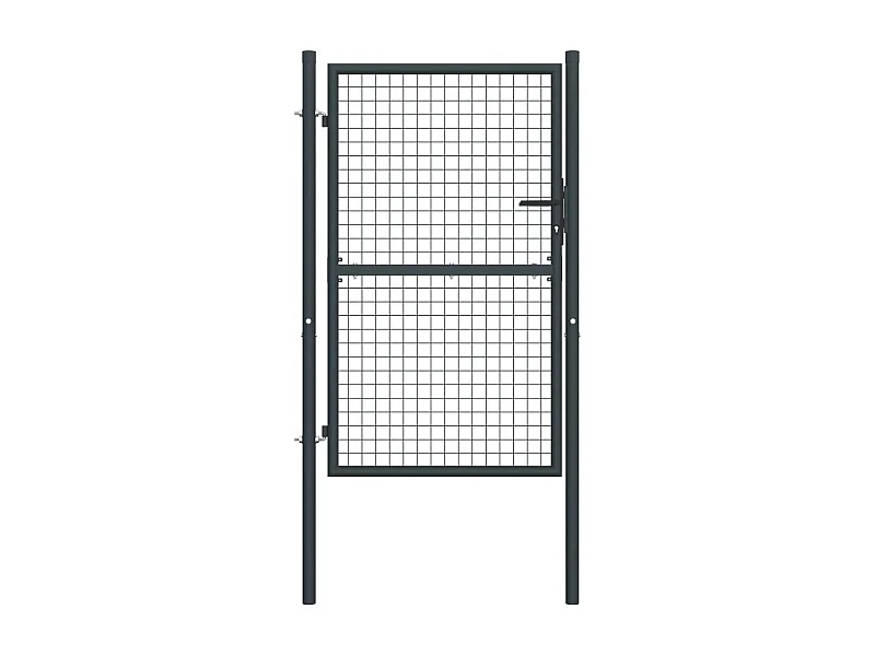 Portail en maille de jardin Acier galvanisé 100x200 Gris