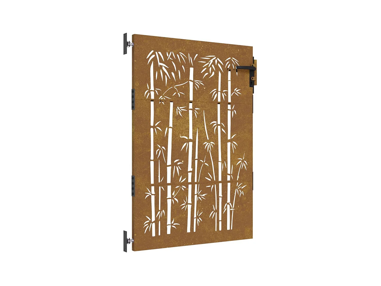 Portail de jardin 85x125 acier corten design de bambou
