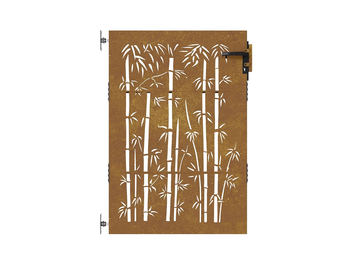 Portail de jardin 85x125 acier corten design de bambou