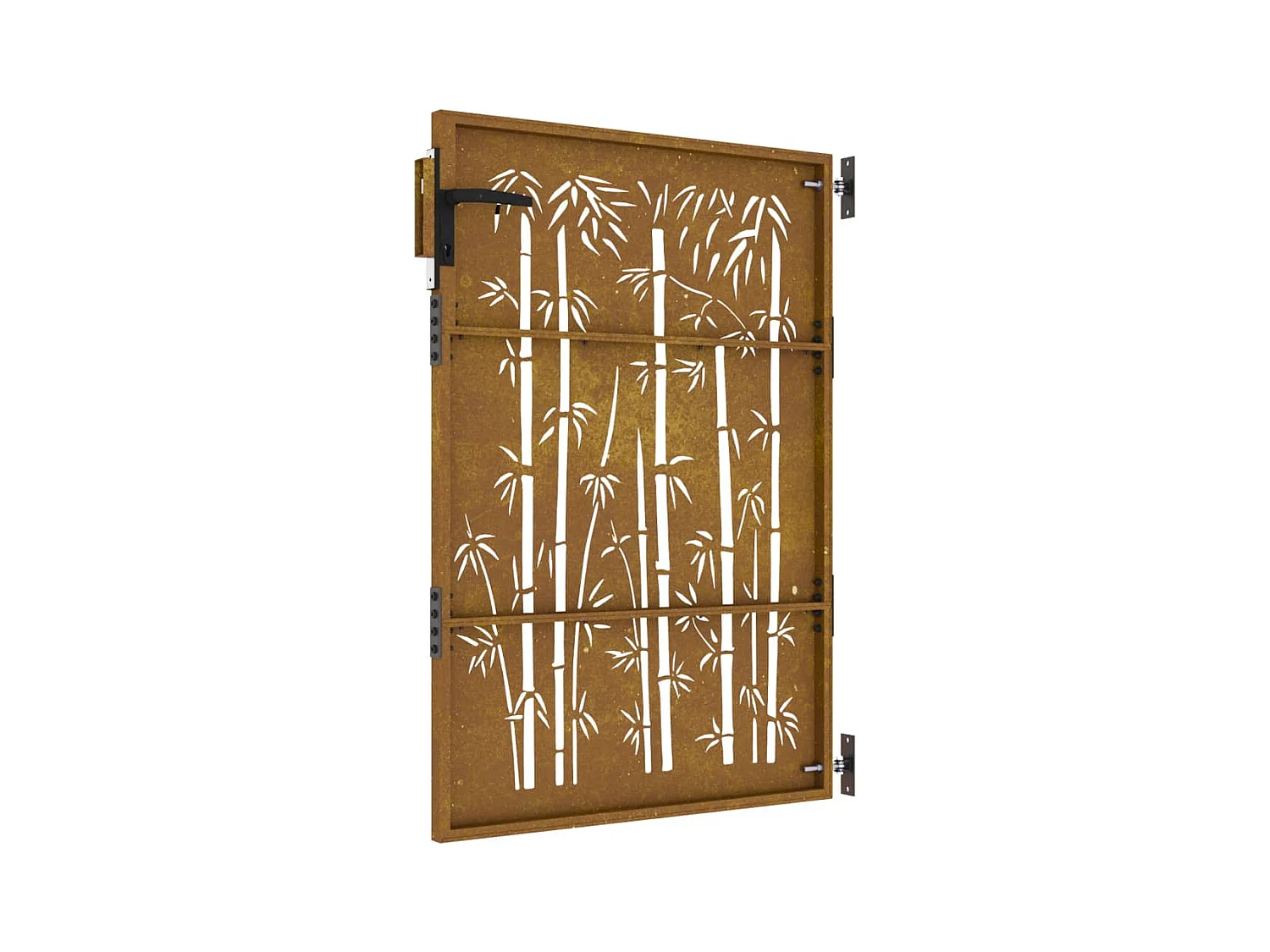 Portail de jardin 85x125 acier corten design de bambou