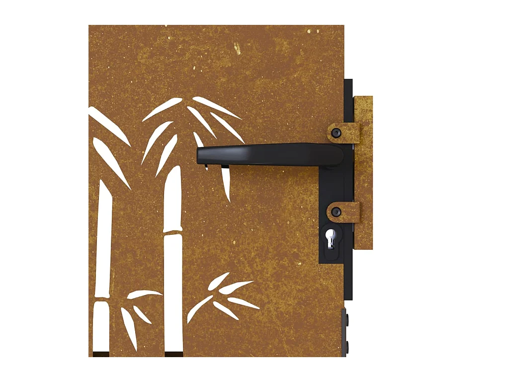 Portail de jardin 85x125 acier corten design de bambou