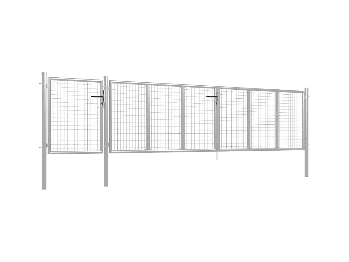 Portail de jardin Acier 500x75 Argenté