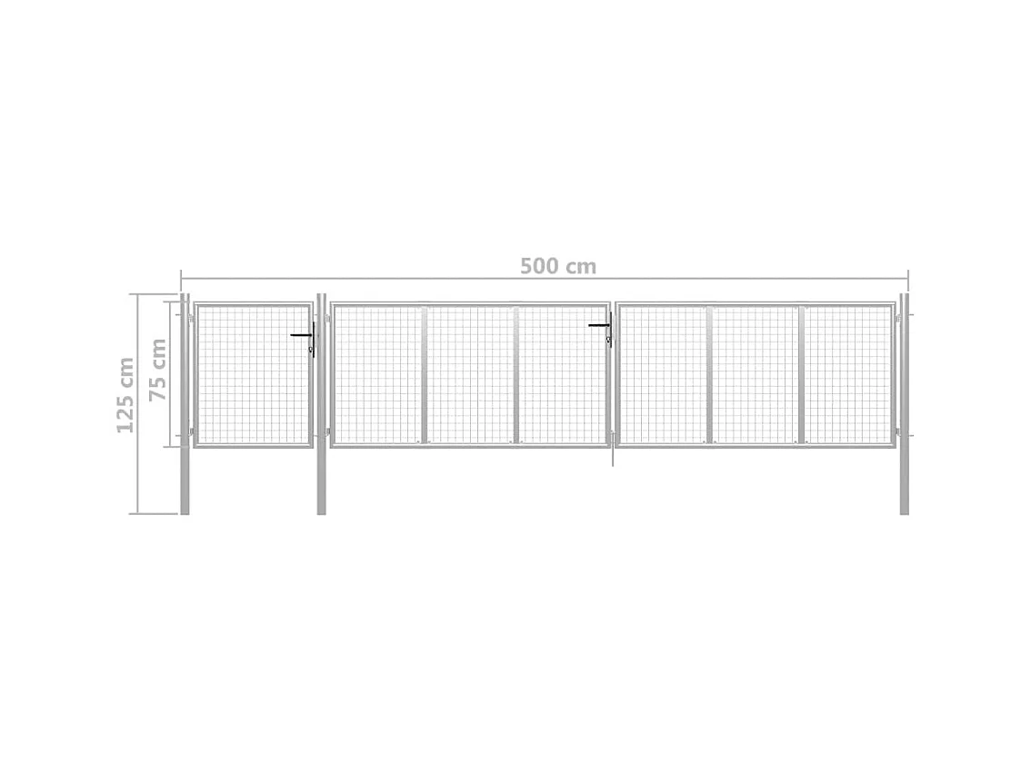 Portail de jardin Acier 500x75 Argenté
