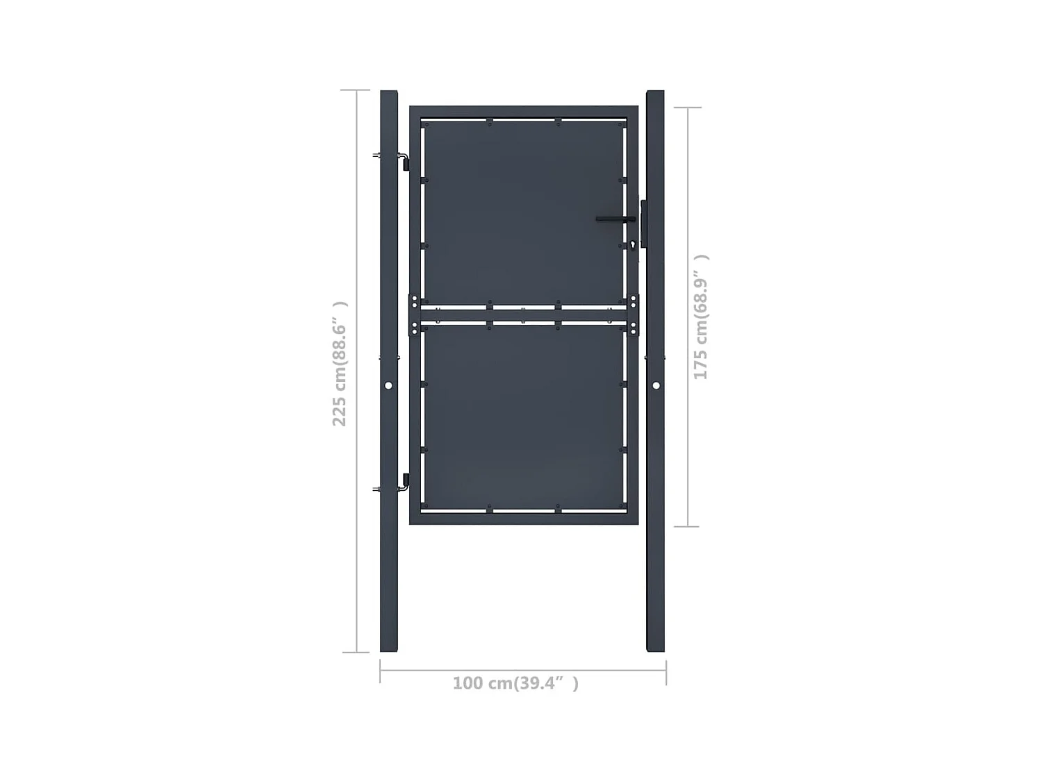 Portail de jardin Acier 100x175 Anthracite