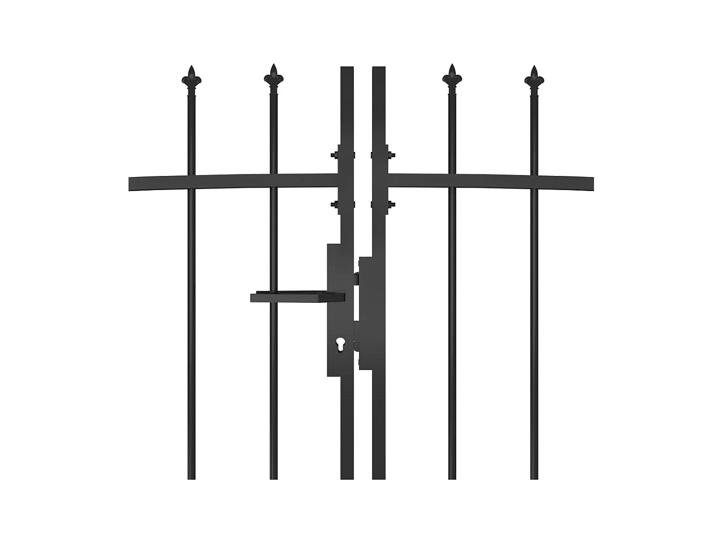 Portail de clôture de jardin avec dessus en lance 5x1,5 m Noir