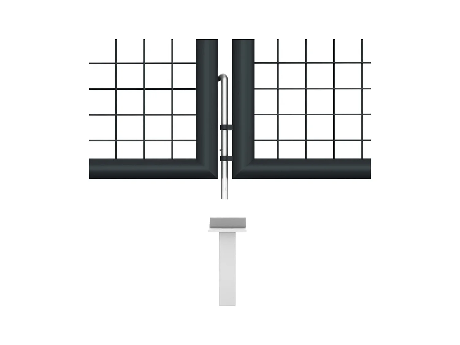 Portail en maille de jardin Acier galvanisé 400x150 Gris