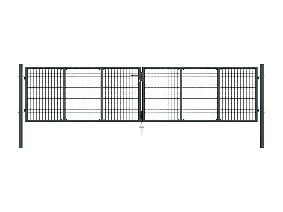 Portail en maille de jardin Acier galvanisé 400x150 Gris