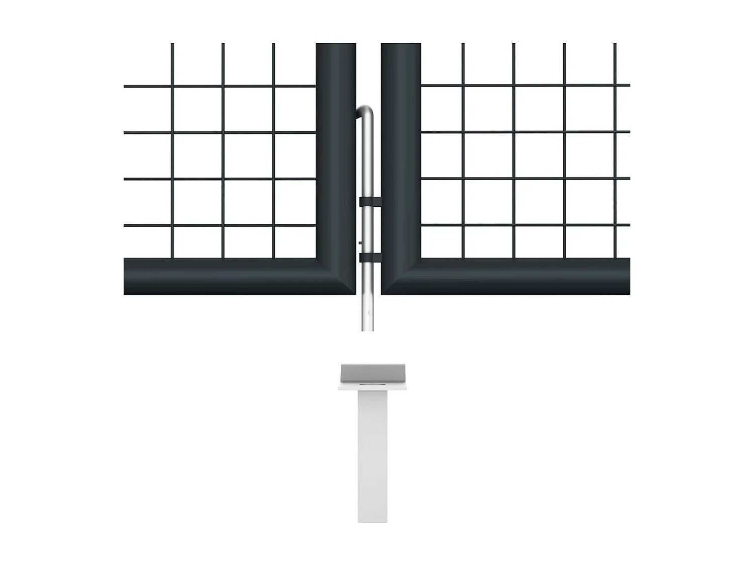 Portail en maille de jardin Acier galvanisé 400x175 Gris