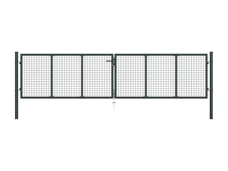 Portail en maille de jardin Acier galvanisé 400x175 Gris