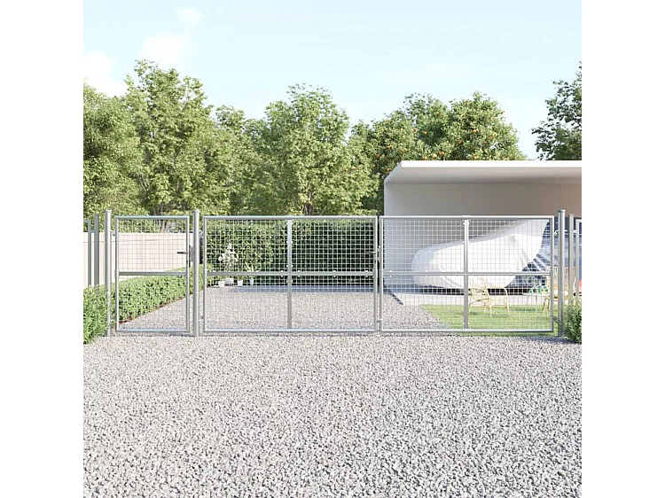 Portal de jardin maille argenté 500x175 acier galvanisé