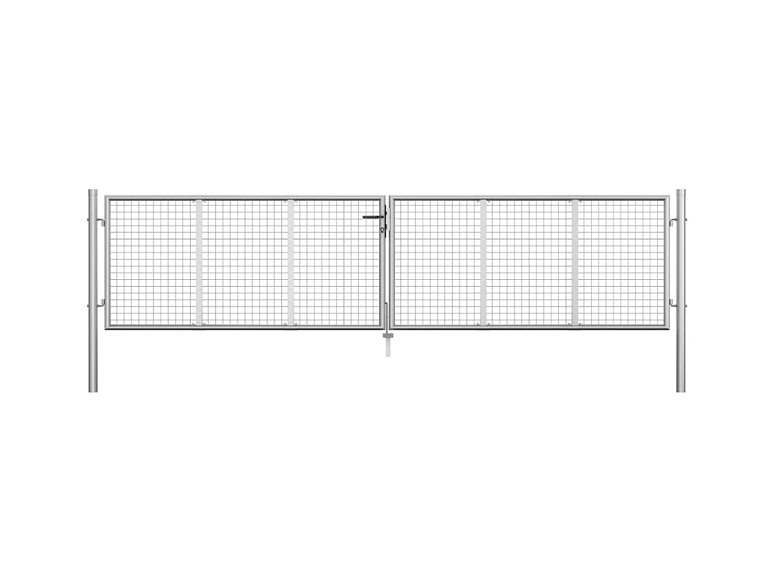 Porte de jardin Acier galvanisé 415x125 Argenté