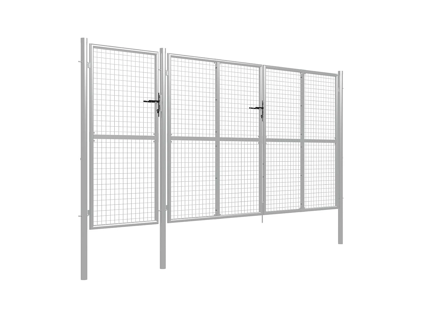 Portail de jardin Acier 400x150 Argenté