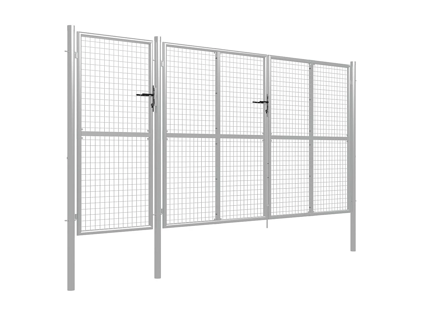 Portail de jardin Acier 400x150 Argenté