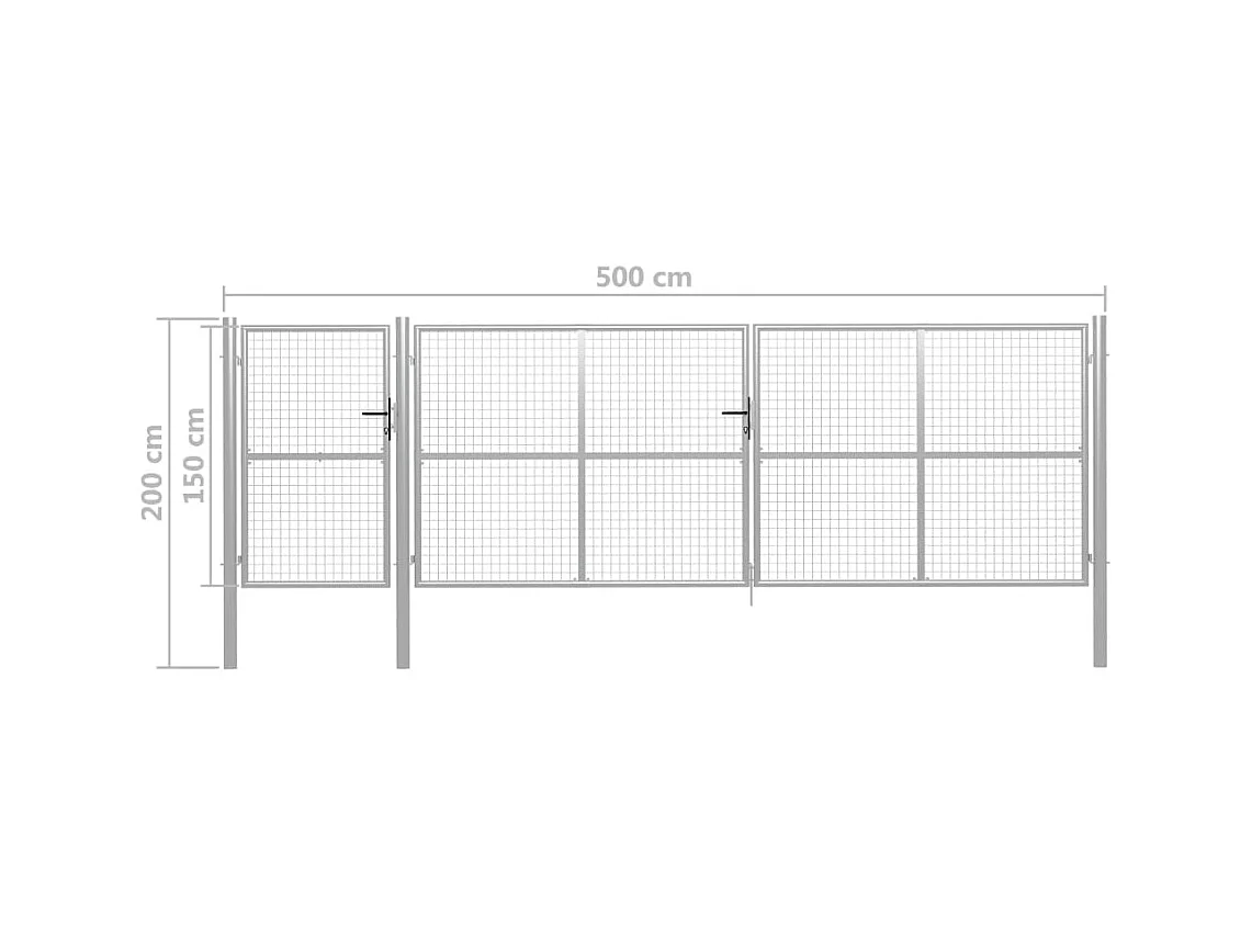 Portillon Acier 500x125 Argenté 2
