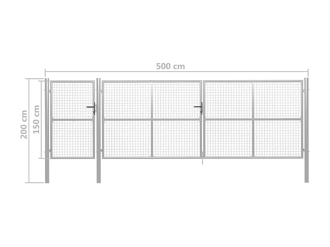 Portillon Acier 500x125 Argenté 2