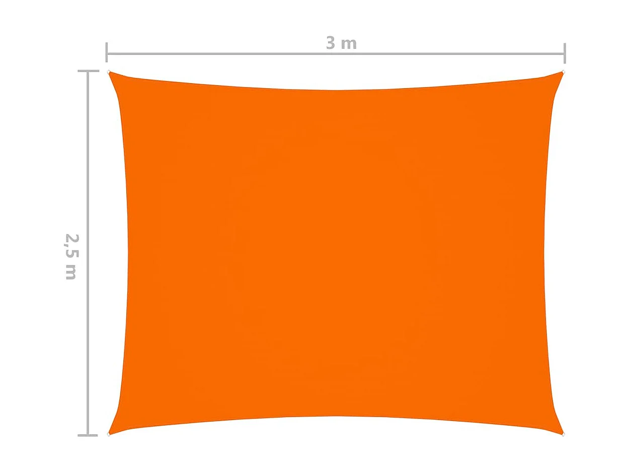 Voile de parasol Tissu Oxford rectangulaire 2,5x3 m Orange