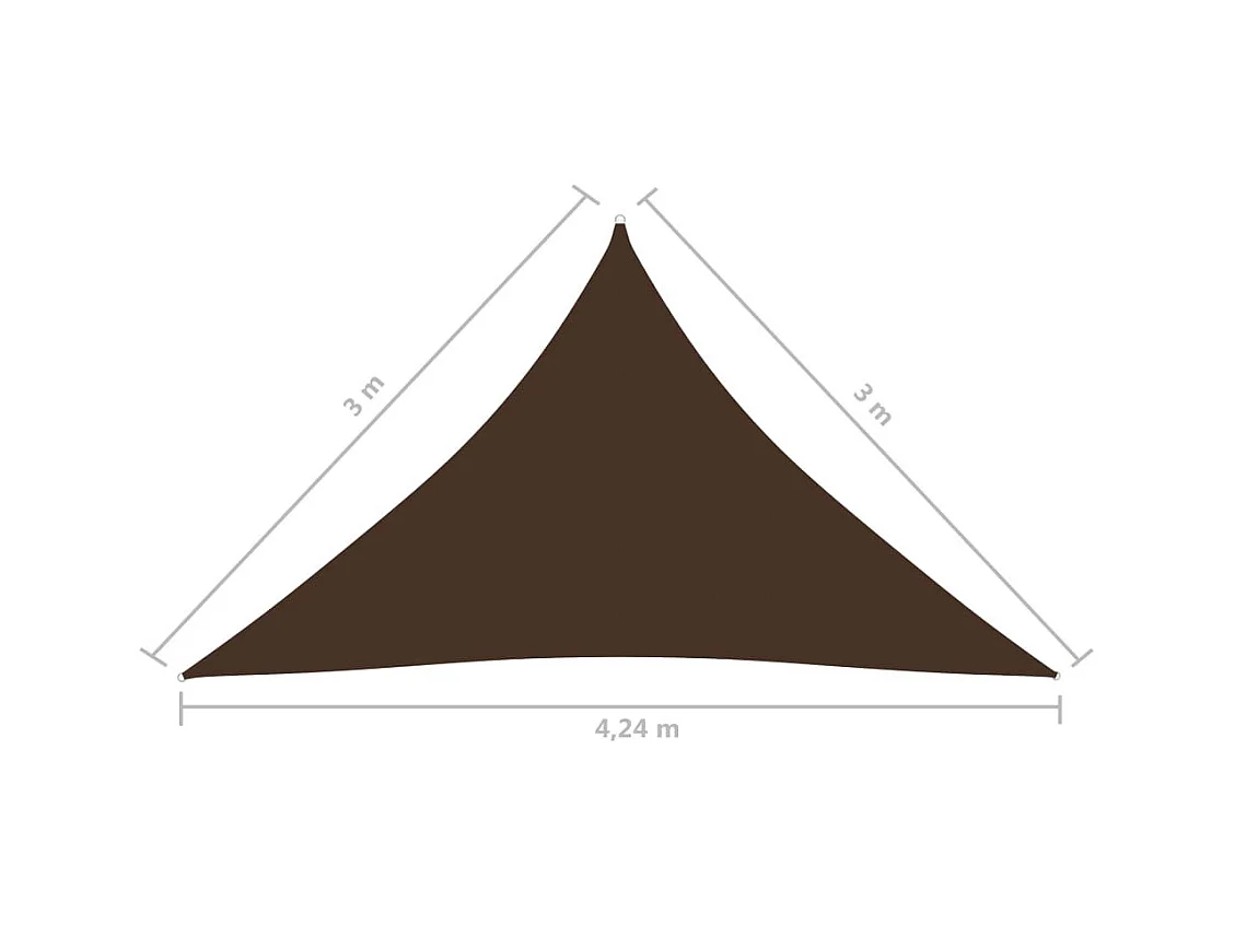 Voile de parasol Tissu Oxford triangulaire 3x3x4,24 m Marron