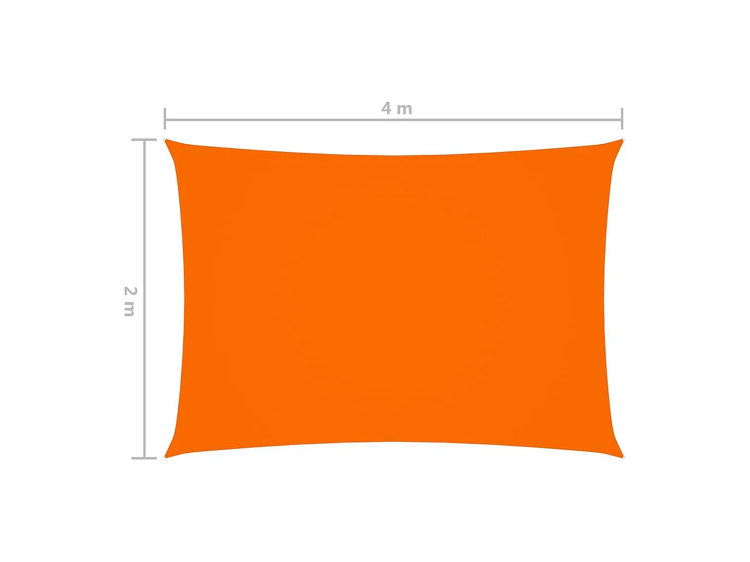 Voile de parasol Tissu Oxford rectangulaire 2x4 m Orange