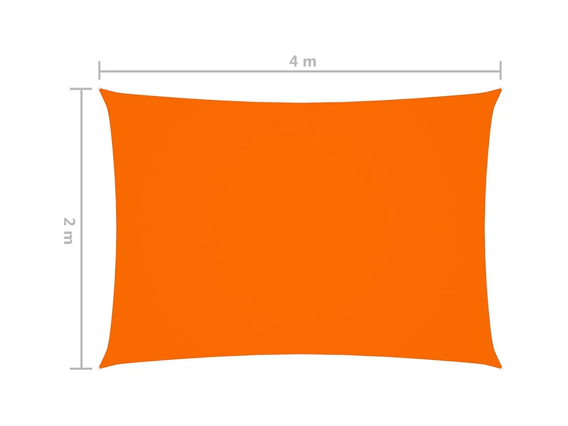 Voile de parasol Tissu Oxford rectangulaire 2x4 m Orange