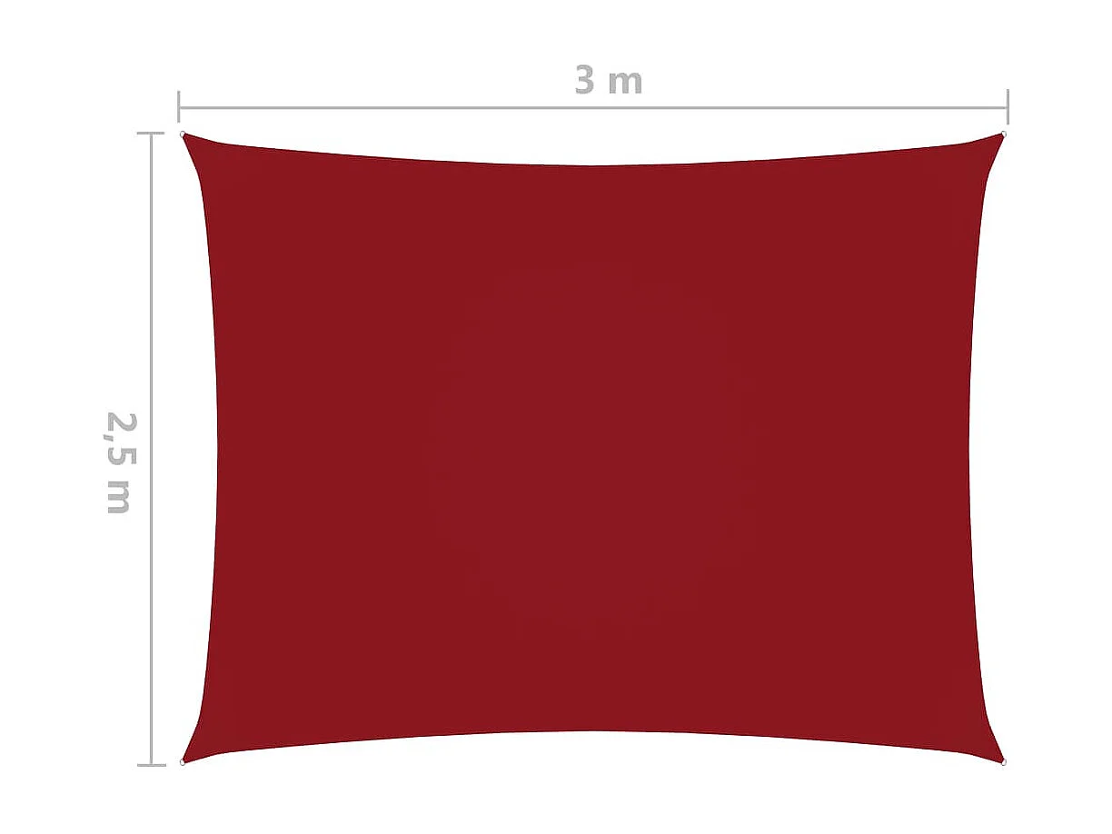 Voile de parasol Tissu Oxford rectangulaire 2,5x3 m Rouge