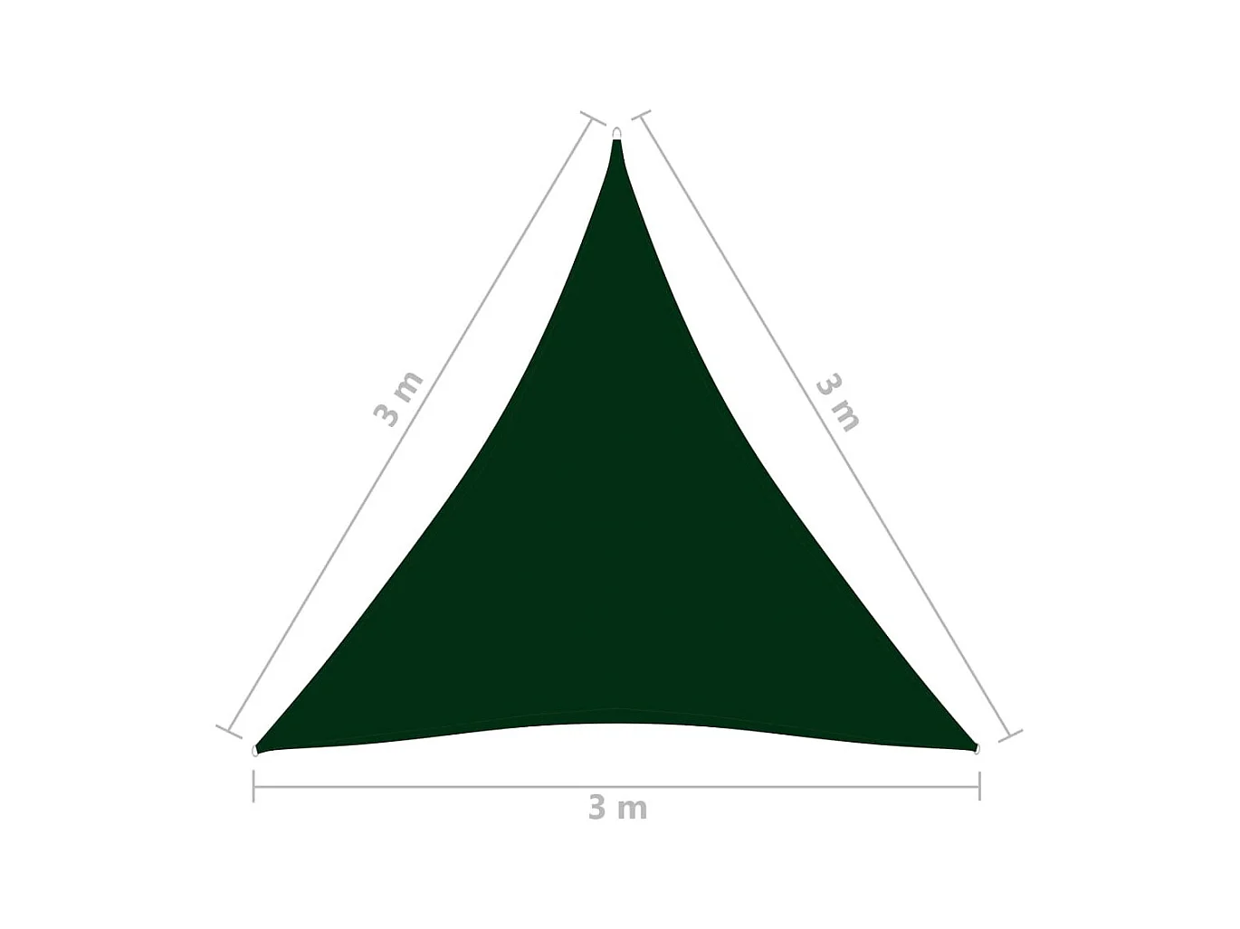 Voile de parasol Tissu Oxford triangulaire 3x3x3 m Vert foncé