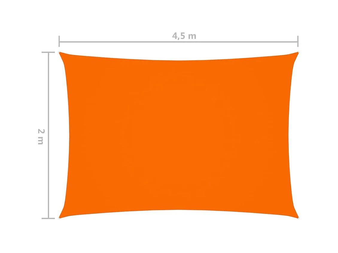 Voile de parasol Tissu Oxford rectangulaire 2x4,5 m Orange