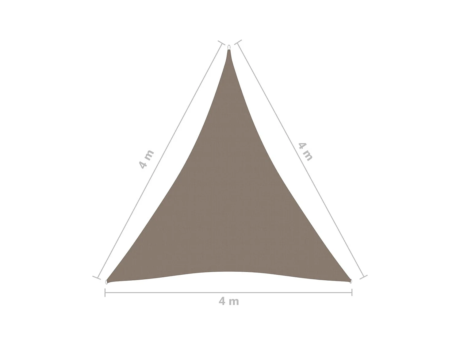 Voile de parasol Tissu Oxford triangulaire 4x4x4 m Taupe