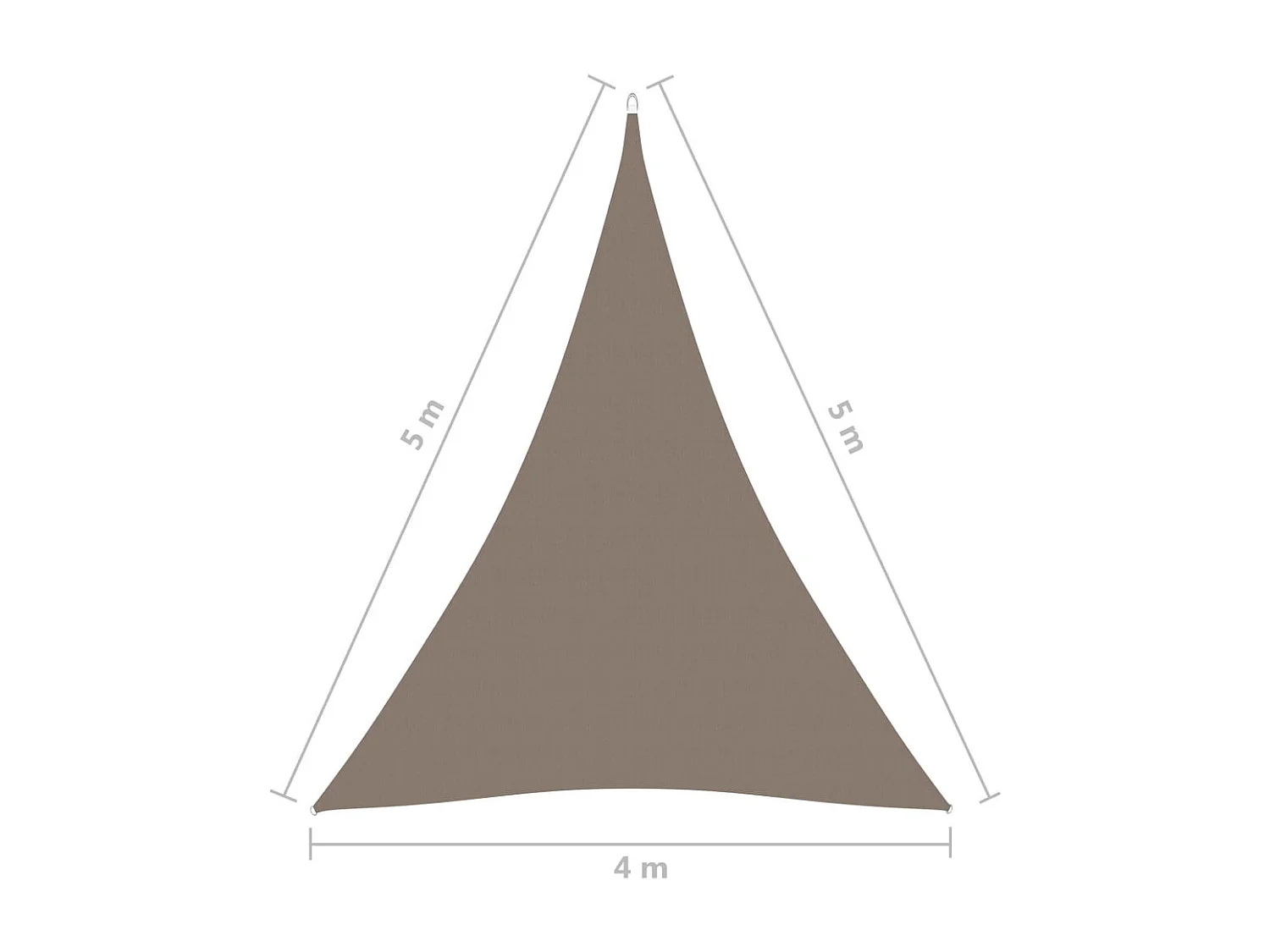 Voile de parasol Tissu Oxford triangulaire 4x5x5 m Taupe