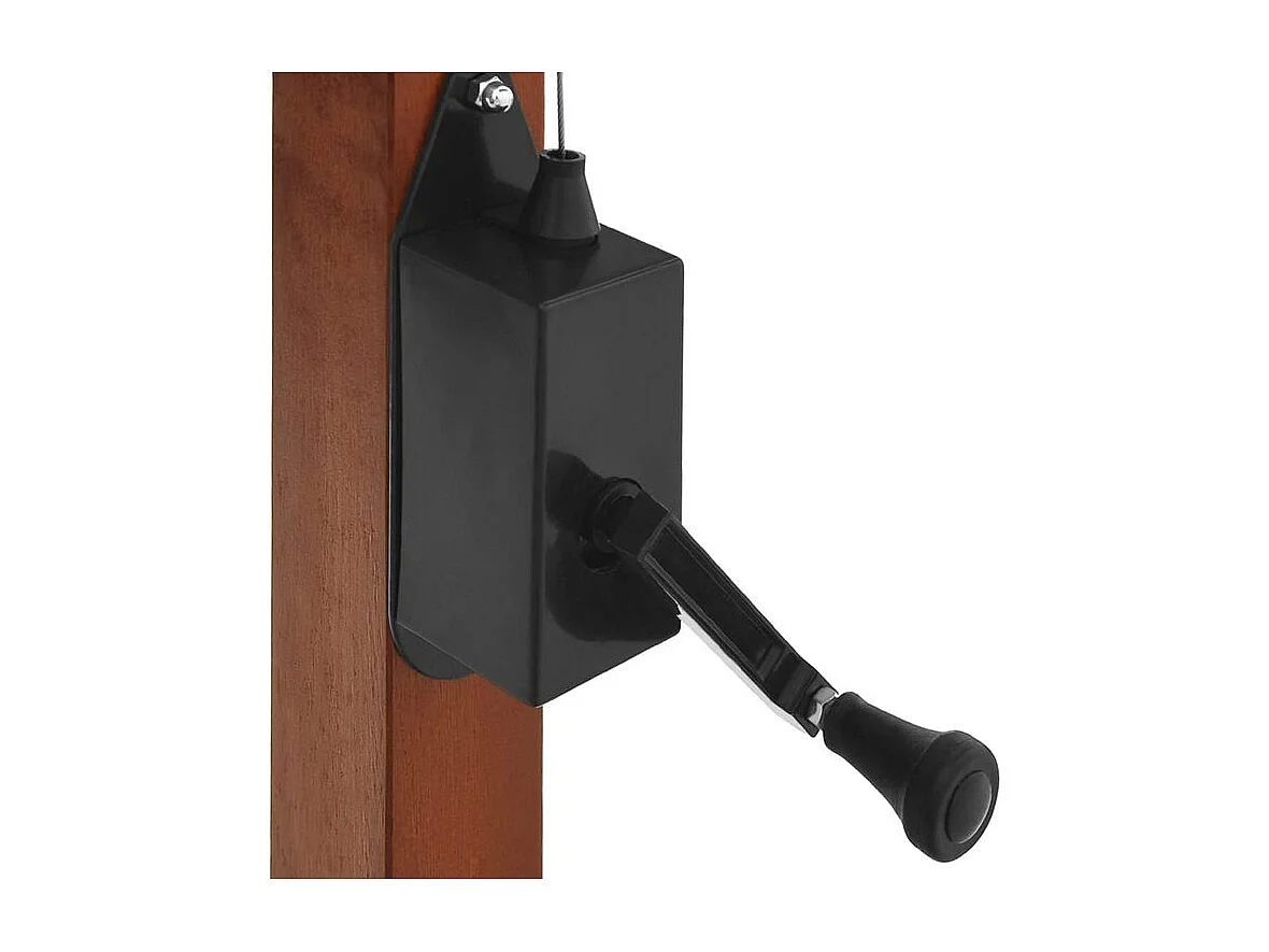 Parasol en porte-à-faux avec mât en bois 400x300 Anthracite