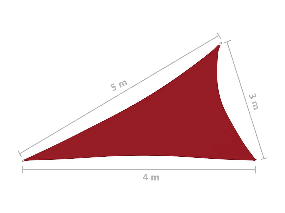 Voile de parasol Tissu Oxford triangulaire 3x4x5 m Rouge