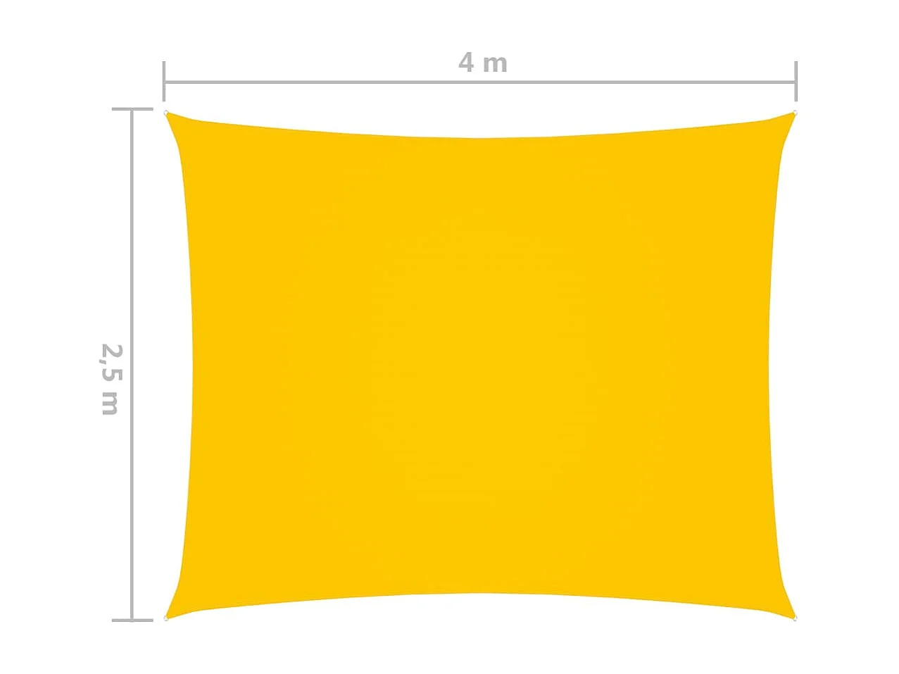 Voile de parasol Tissu Oxford rectangulaire 2,5x4 m Jaune