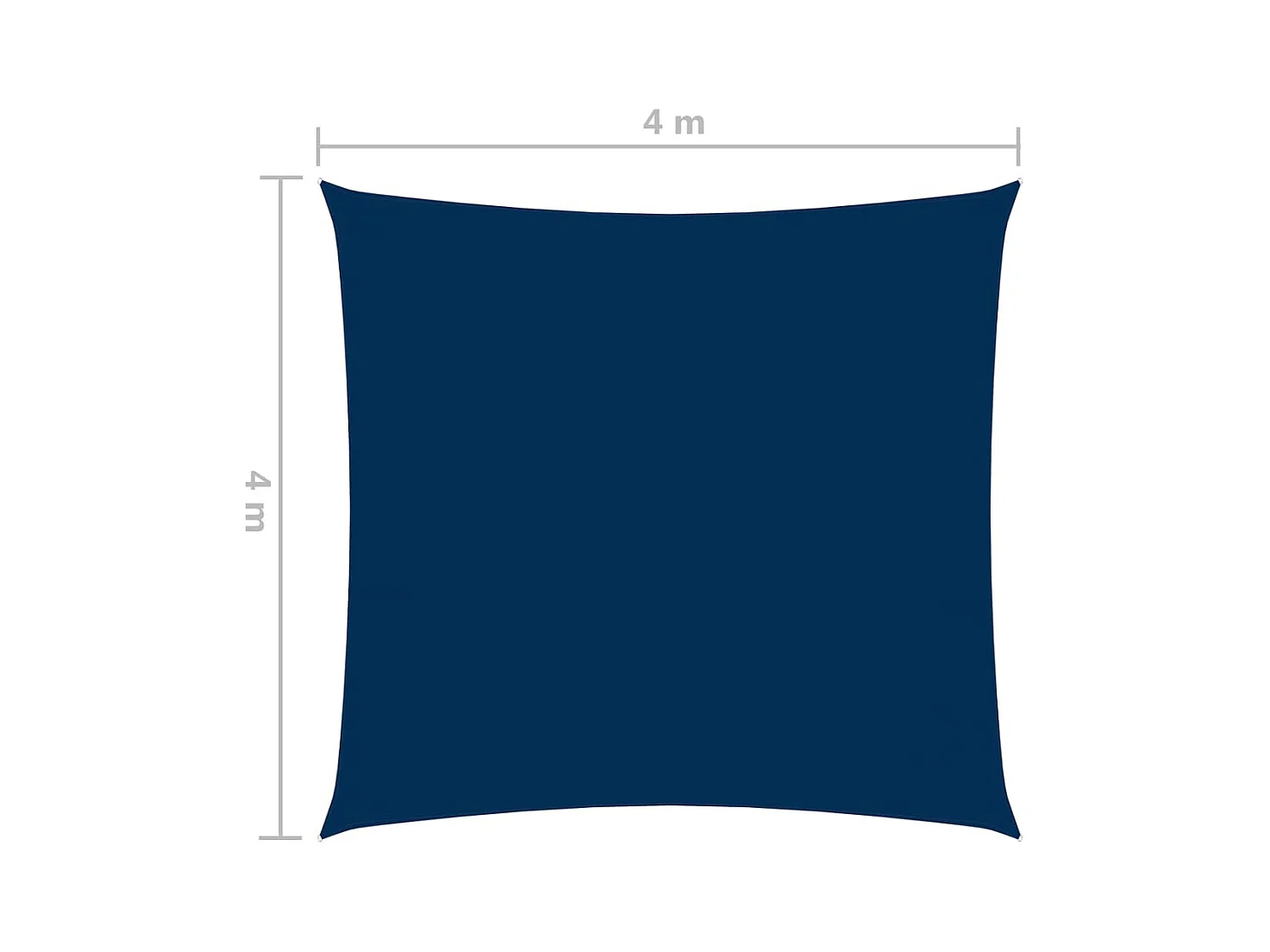 Voile de parasol Tissu Oxford carré 4x4 m Bleu