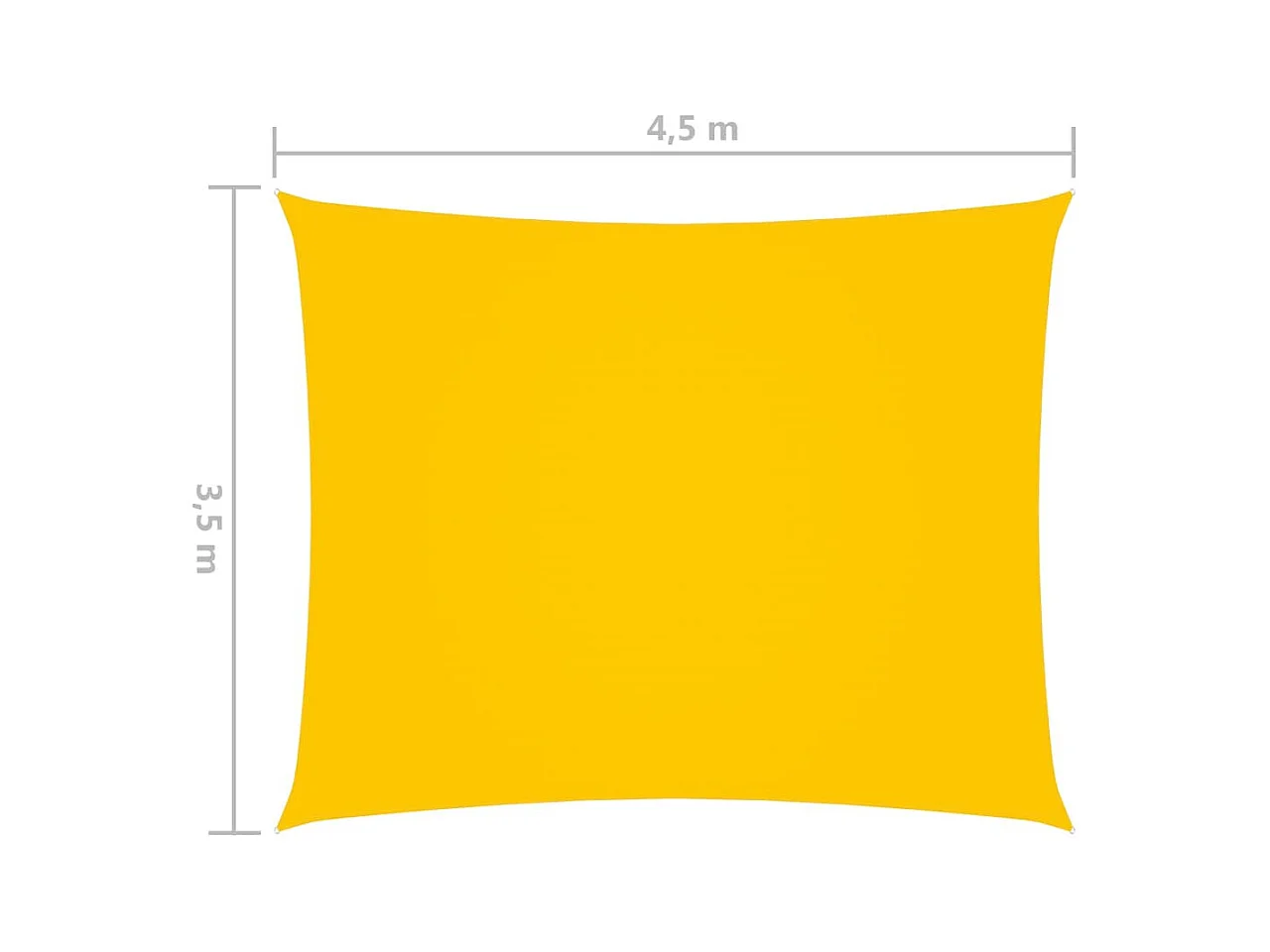 Voile de parasol Tissu Oxford rectangulaire 3,5x4,5 m Jaune