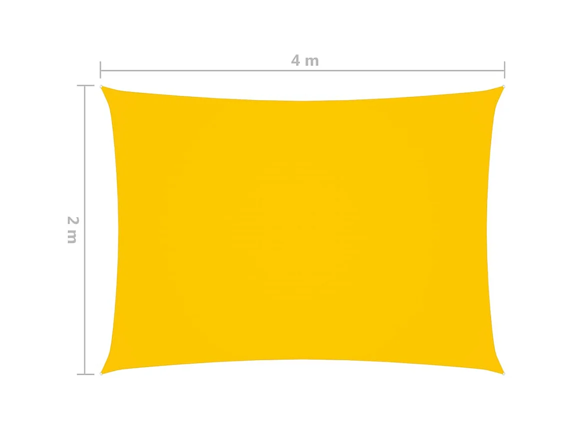 Voile de parasol Tissu Oxford rectangulaire 2x4 m Jaune