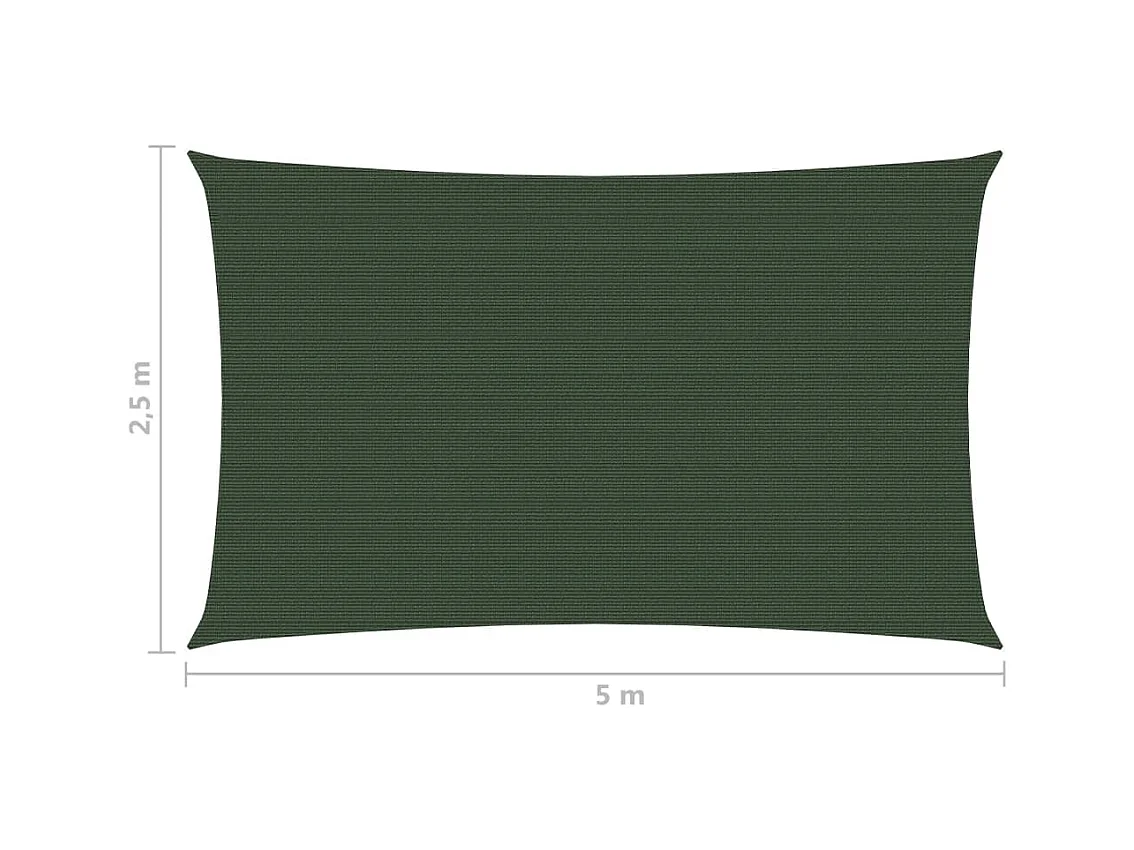 Voile d'ombrage 160 g-m² Vert foncé 2,5x5 m PEHD