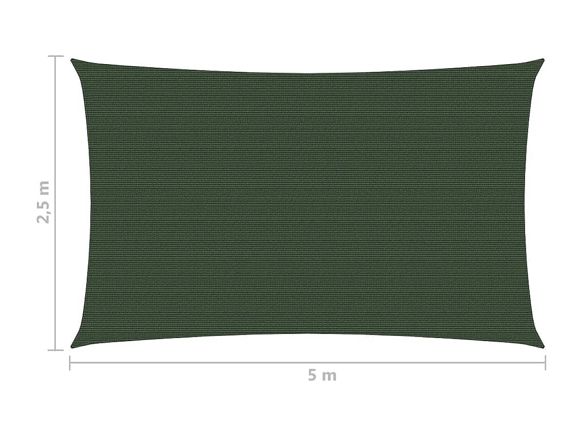 Voile d'ombrage 160 g-m² Vert foncé 2,5x5 m PEHD