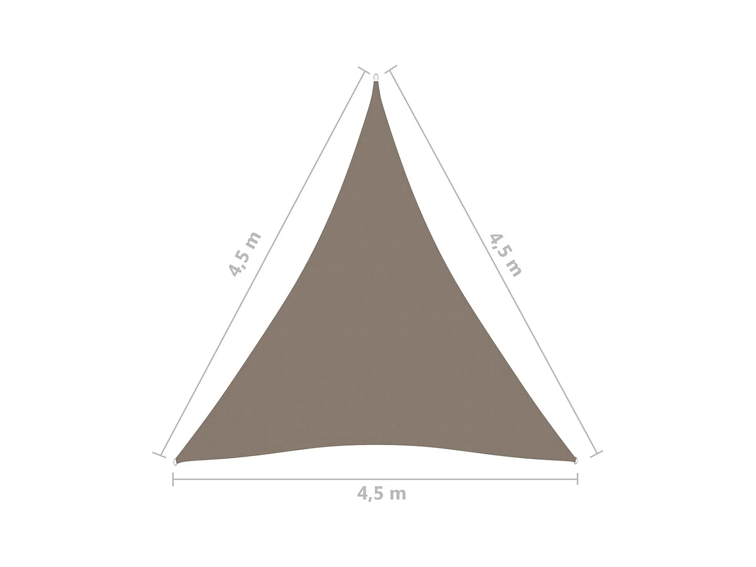Voile de parasol Tissu Oxford triangulaire 4,5x4,5x4,5 m Taupe