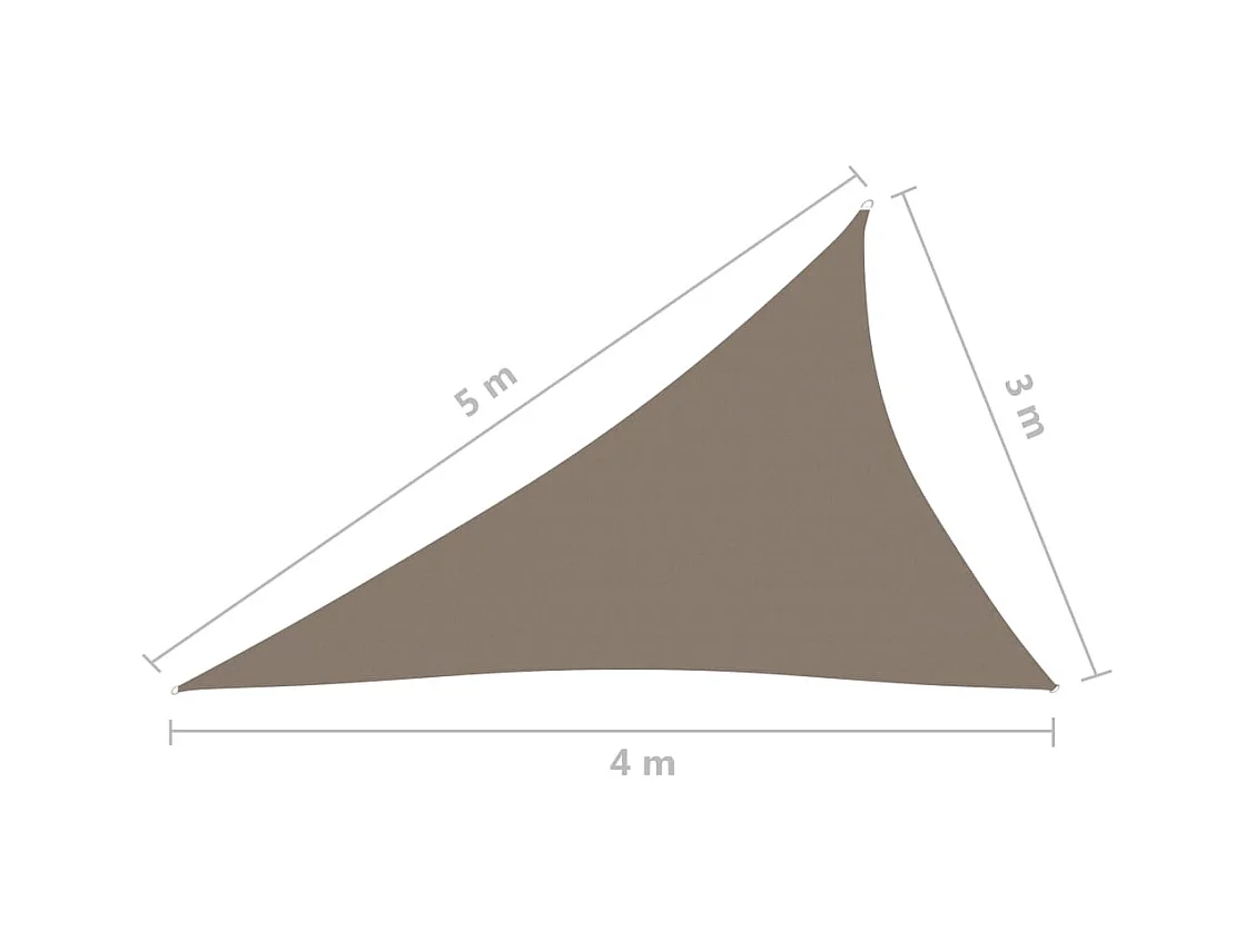 Voile de parasol Tissu Oxford triangulaire 3x4x5 m Taupe