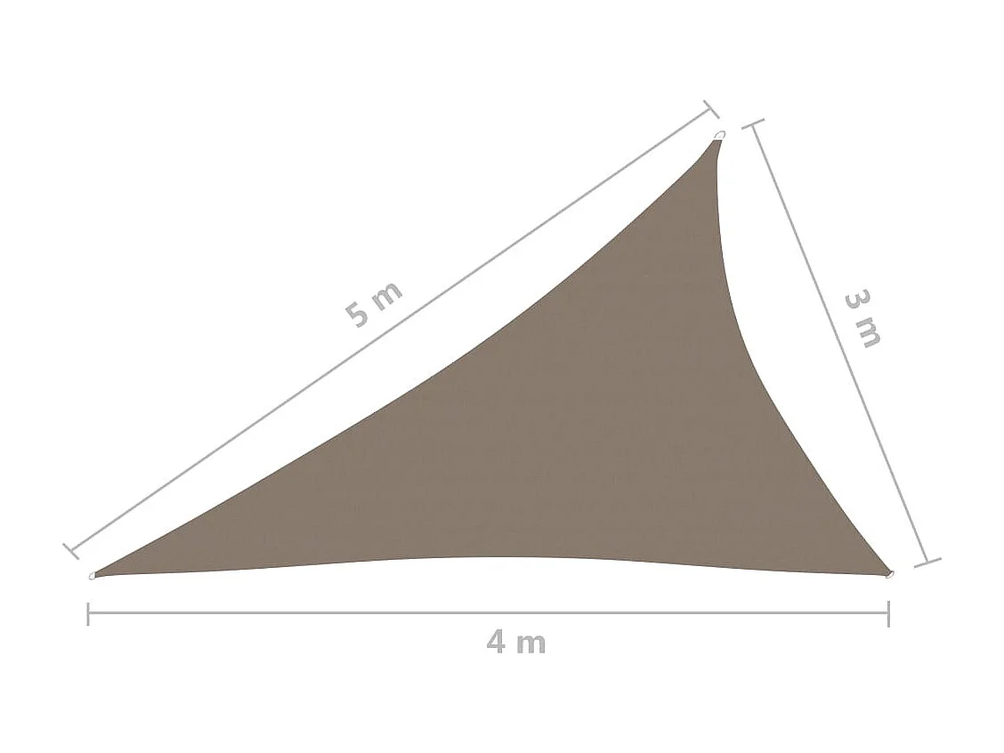 Voile de parasol Tissu Oxford triangulaire 3x4x5 m Taupe