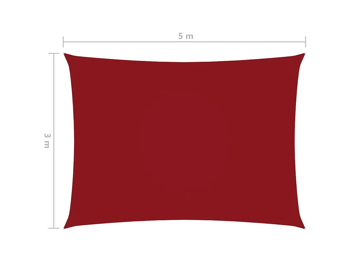 Voile de parasol Tissu Oxford rectangulaire 3x5 m Rouge