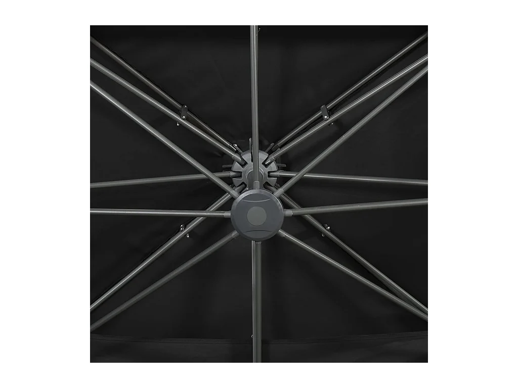 Parasol déporté à double toit Noir 400x300
